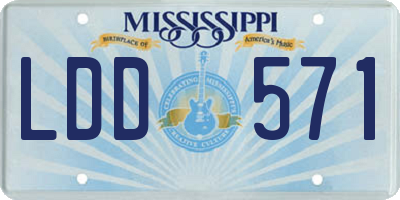 MS license plate LDD571