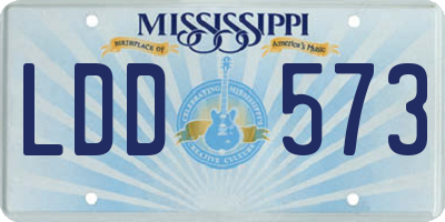 MS license plate LDD573