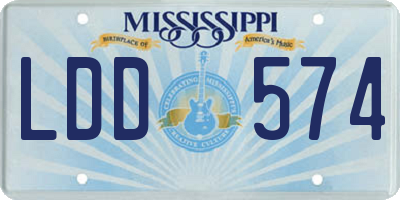 MS license plate LDD574