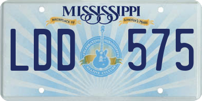 MS license plate LDD575