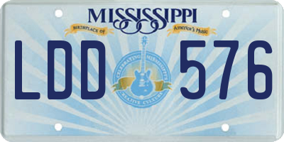 MS license plate LDD576