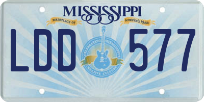 MS license plate LDD577