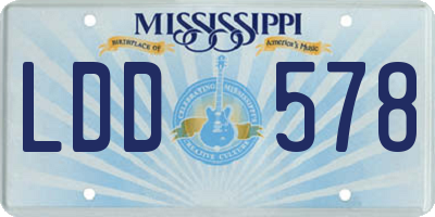 MS license plate LDD578