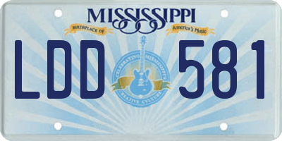 MS license plate LDD581