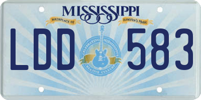 MS license plate LDD583