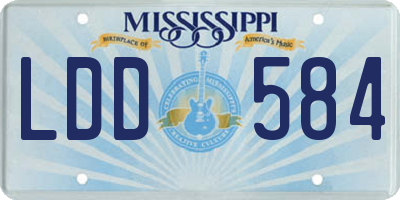MS license plate LDD584