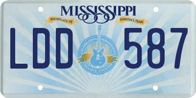 MS license plate LDD587