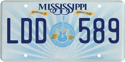 MS license plate LDD589