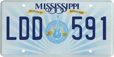 MS license plate LDD591