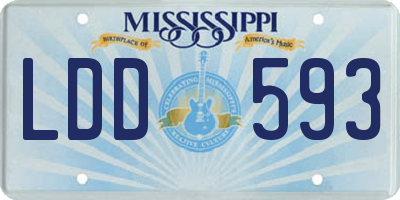 MS license plate LDD593