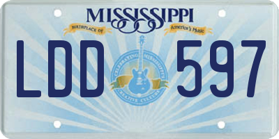 MS license plate LDD597