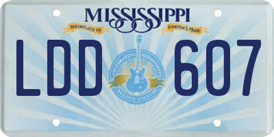 MS license plate LDD607