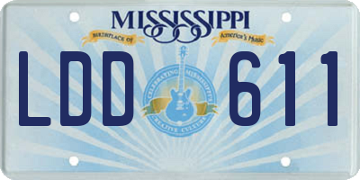 MS license plate LDD611