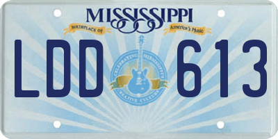 MS license plate LDD613