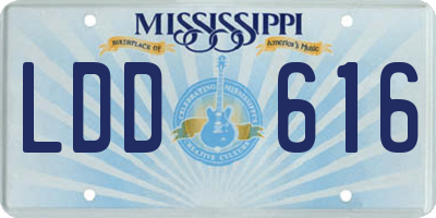 MS license plate LDD616