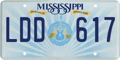 MS license plate LDD617