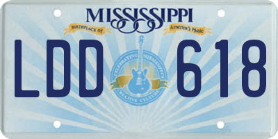 MS license plate LDD618