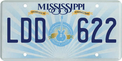 MS license plate LDD622