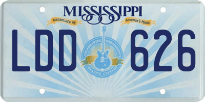 MS license plate LDD626
