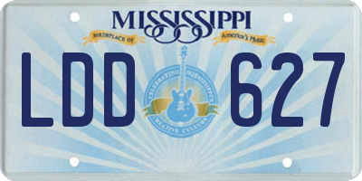 MS license plate LDD627