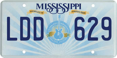 MS license plate LDD629