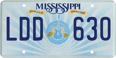 MS license plate LDD630