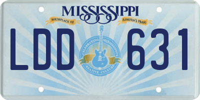 MS license plate LDD631