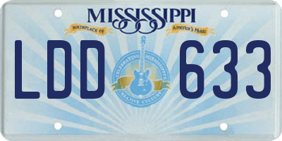 MS license plate LDD633