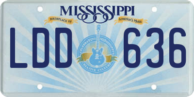 MS license plate LDD636