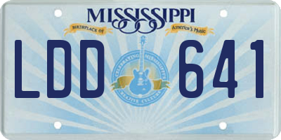 MS license plate LDD641