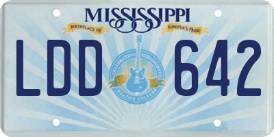 MS license plate LDD642
