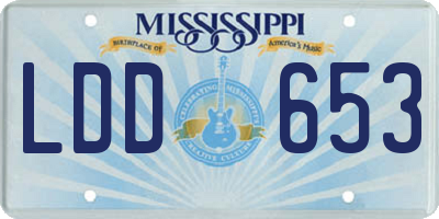 MS license plate LDD653