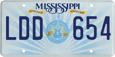 MS license plate LDD654