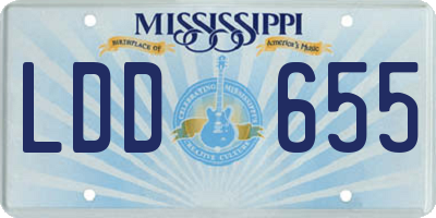 MS license plate LDD655