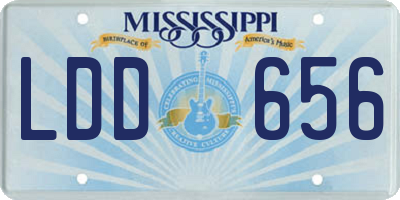 MS license plate LDD656