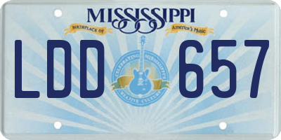 MS license plate LDD657