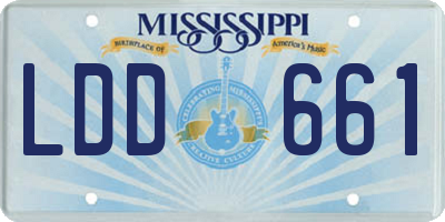 MS license plate LDD661