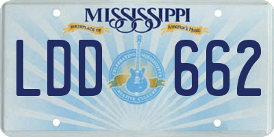 MS license plate LDD662