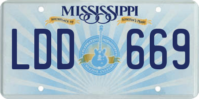 MS license plate LDD669