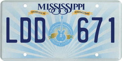 MS license plate LDD671