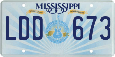 MS license plate LDD673