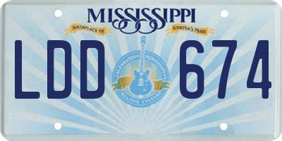 MS license plate LDD674