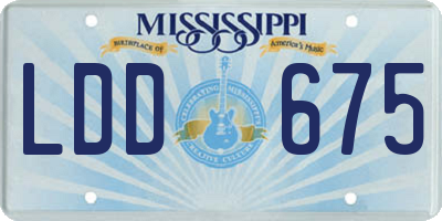 MS license plate LDD675