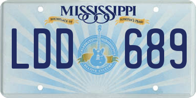 MS license plate LDD689