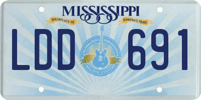 MS license plate LDD691