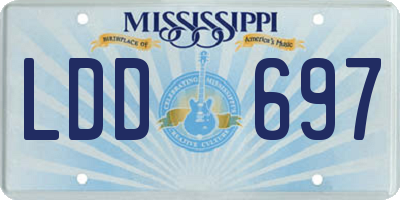 MS license plate LDD697