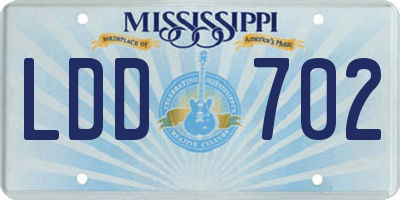 MS license plate LDD702
