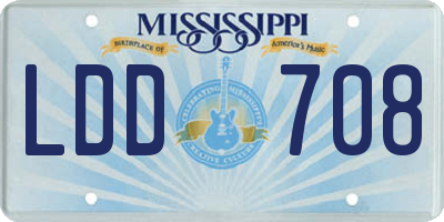 MS license plate LDD708