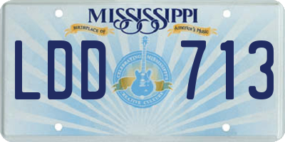MS license plate LDD713