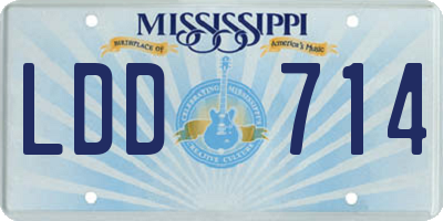 MS license plate LDD714